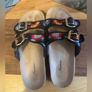 Forever Link Multicolor Embroidered Sandals
